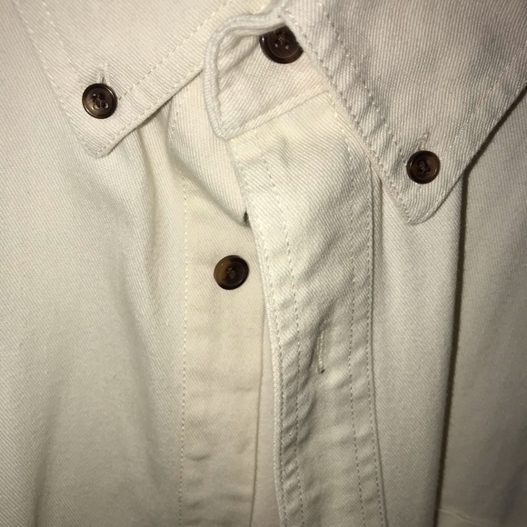 Cream Croft & Barrow Button Up w/ brown buttons - Picture 2 of 3